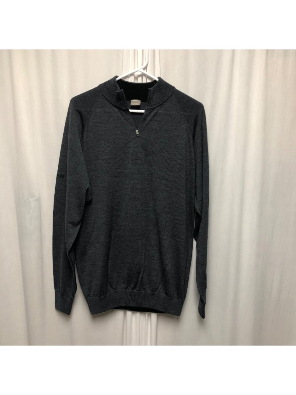 Ping Sensorwarm Partial Zip Pullover Sweater Mens Size Medium Gray Merino Wool